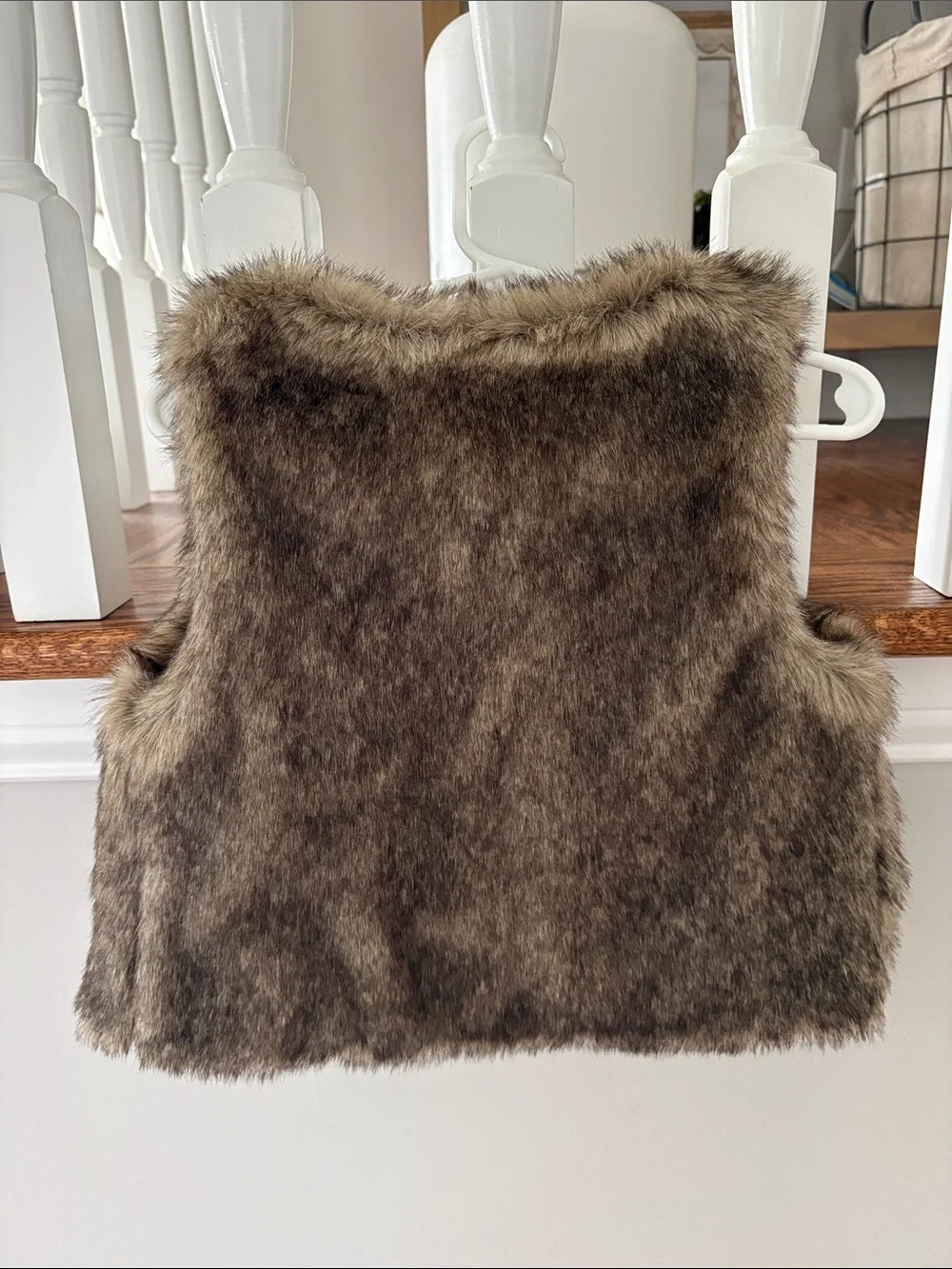 Carter's Girls Faux Fur Vest in Brown Taupe